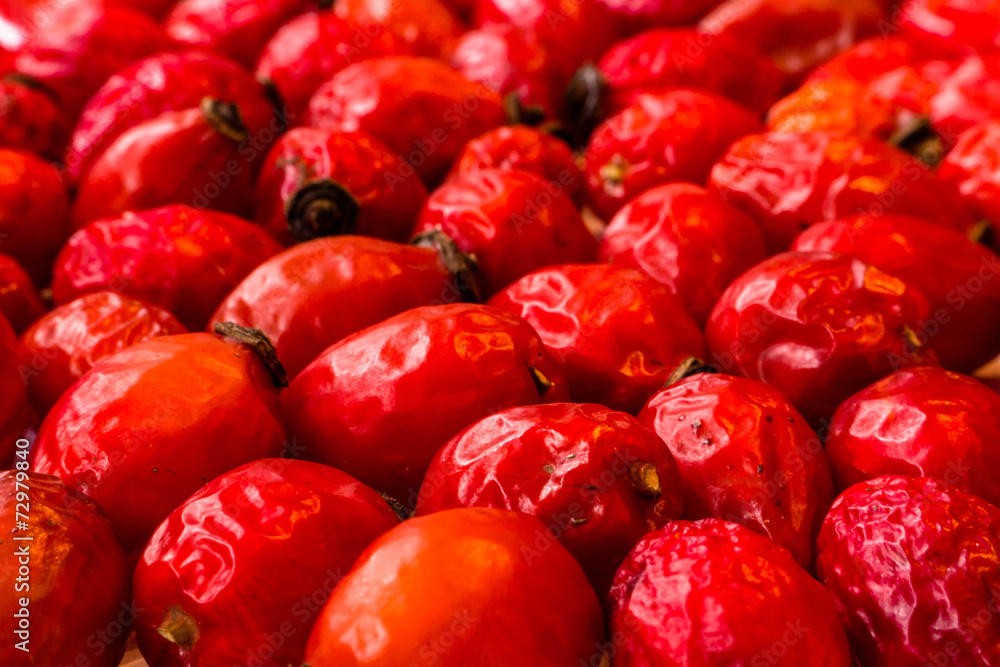 Dry Rosehip Fruit Background Dry Rosehip Fruit Background