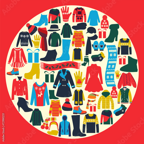 Set of women's and men's clothing