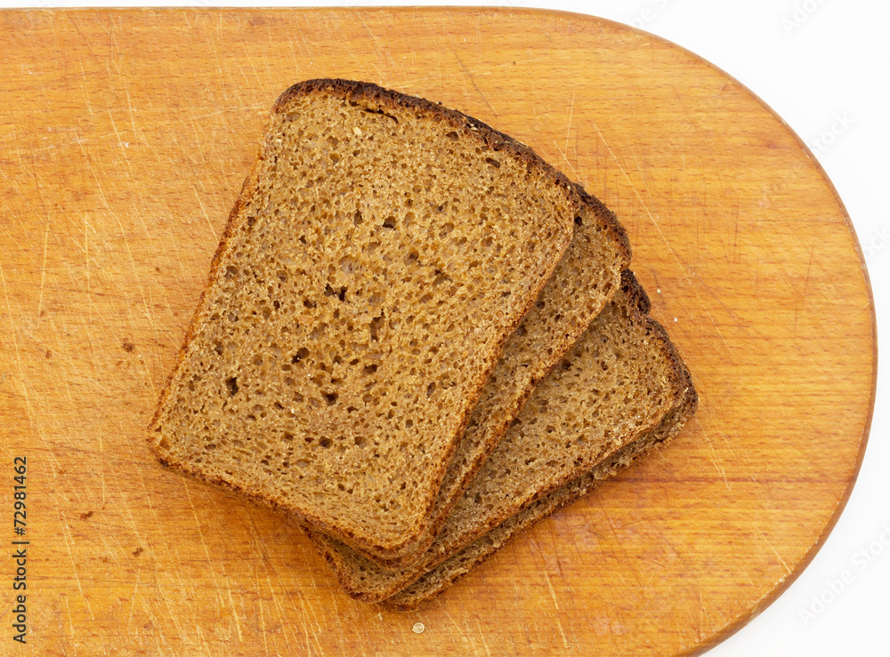 Fresh black bread on a board