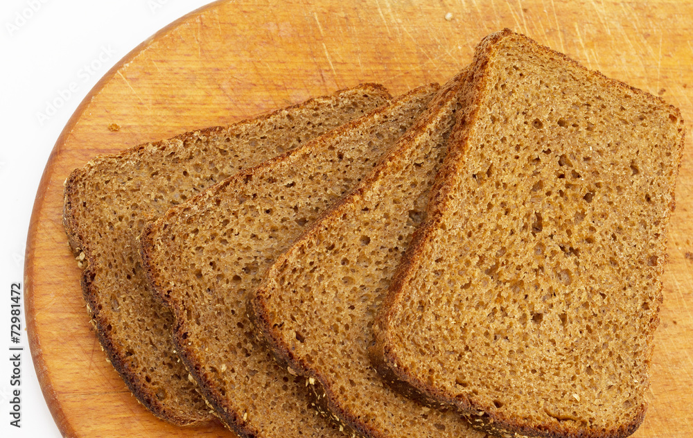 Fresh black bread on a board