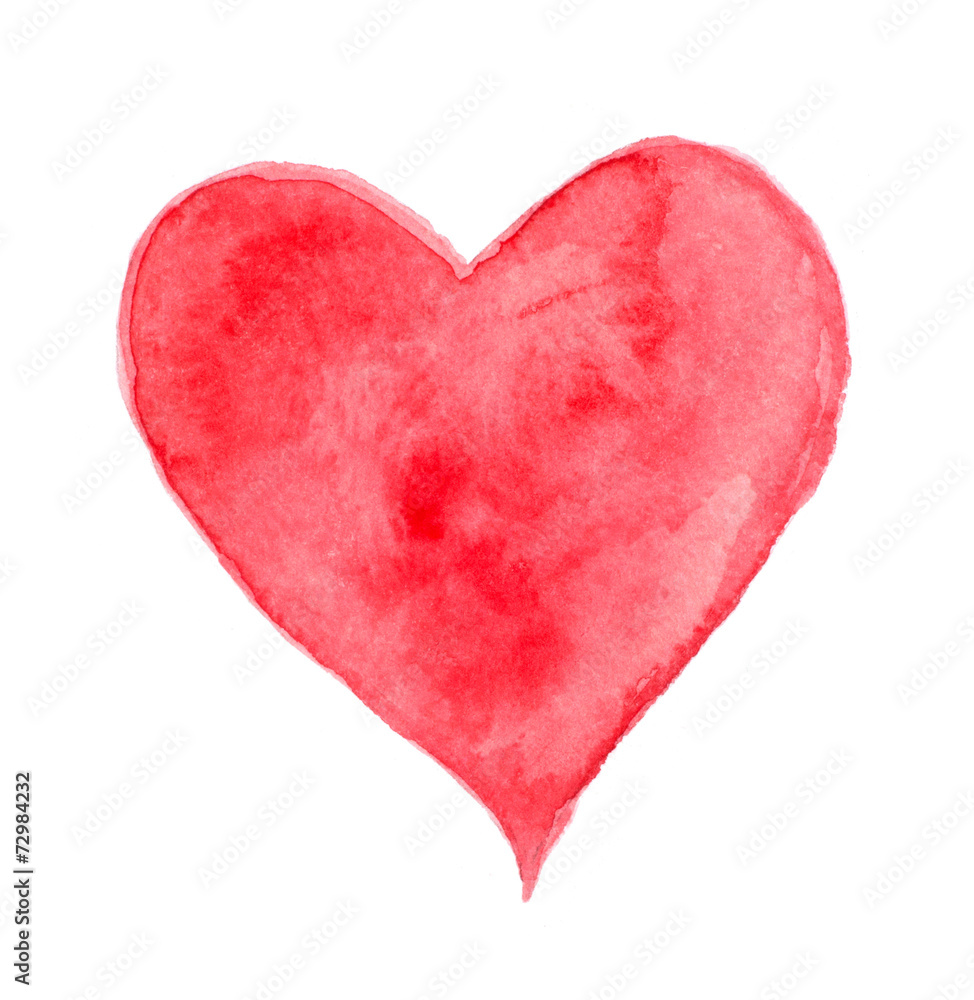 Red watercolor heart