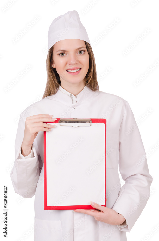 Woman doctor isolated on the white Woman doctor isolated on the white