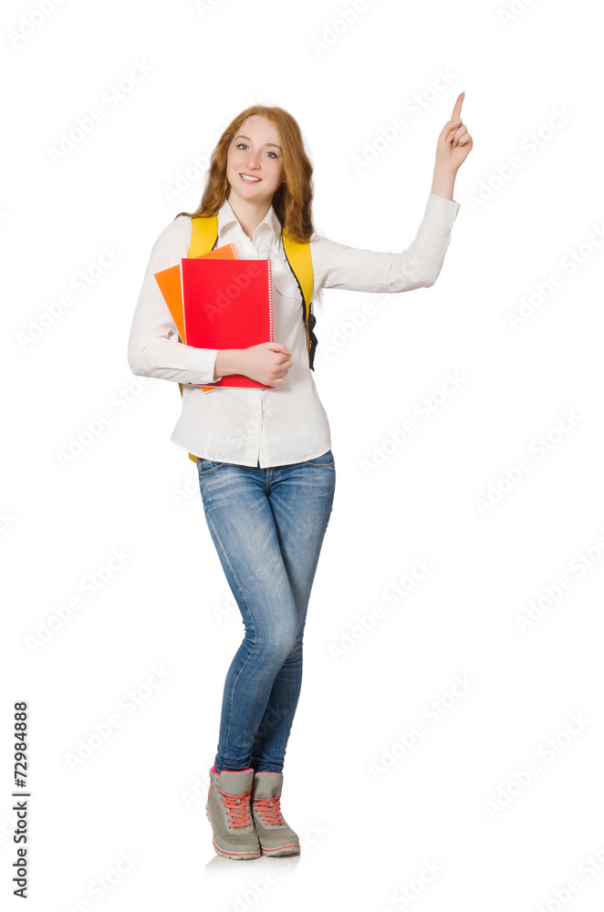 Young student isolated on white Young student isolated on white