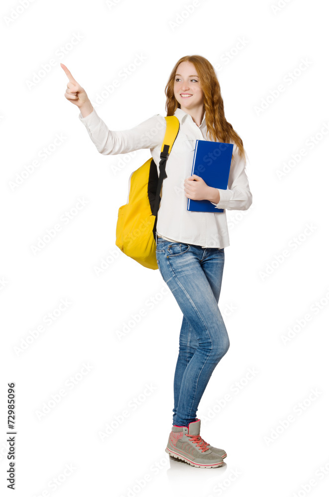 Young student isolated on white Young student isolated on white