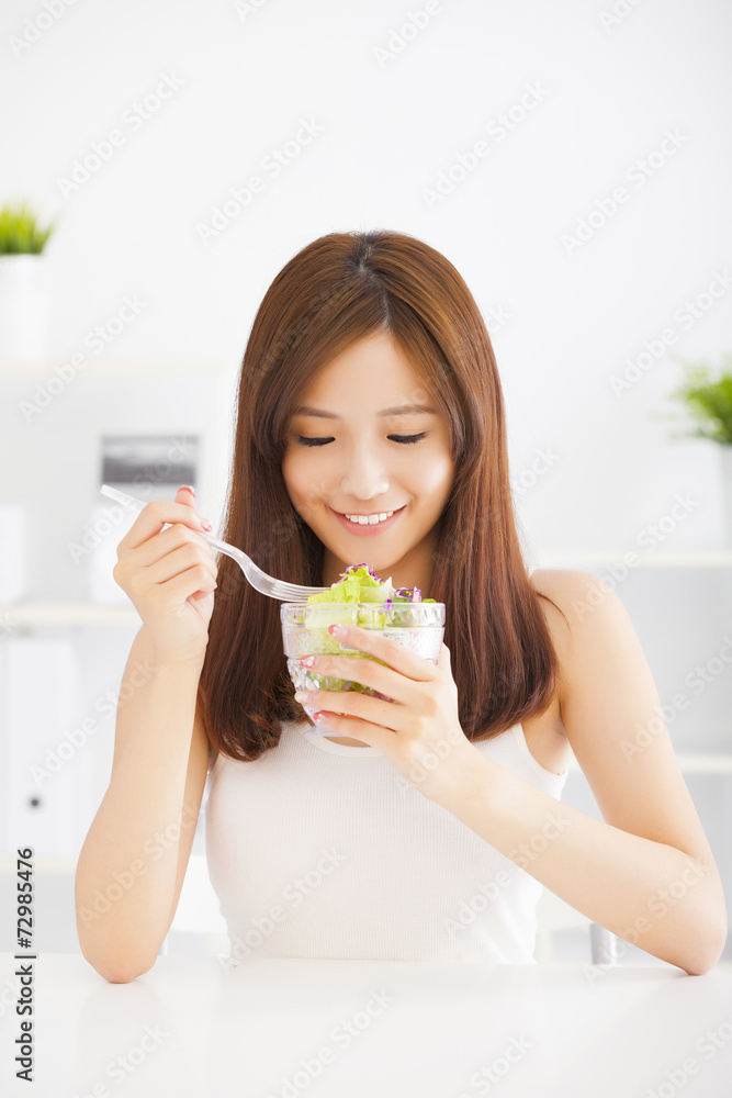 beautiful asian young woman eating healthy food beautiful asian young woman eating healthy food