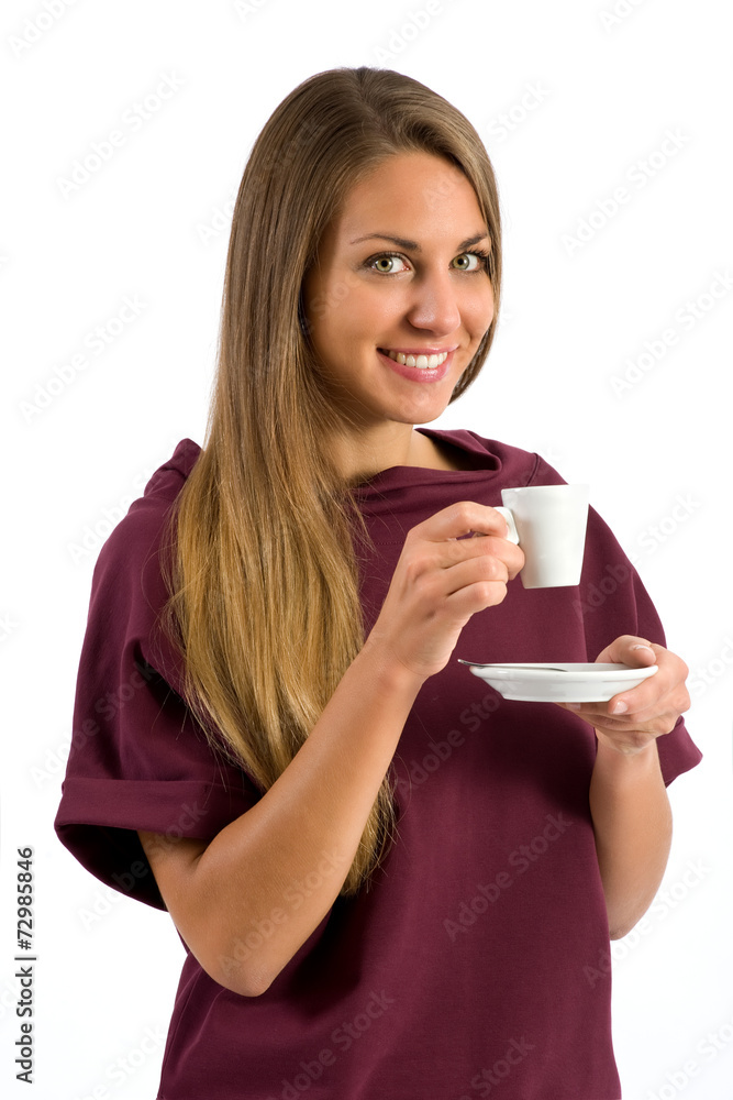 Attractive Woman Holding Cup of Coffee Attractive Woman Holding Cup of Coffee