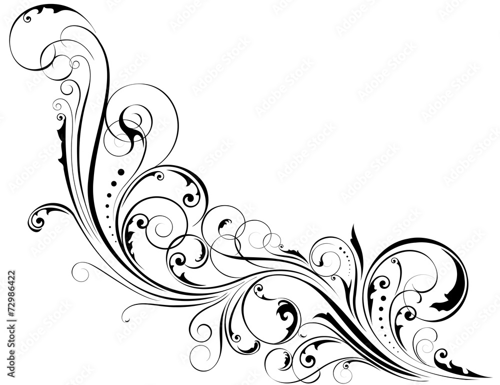 Fototapeta premium Corner floral ornament