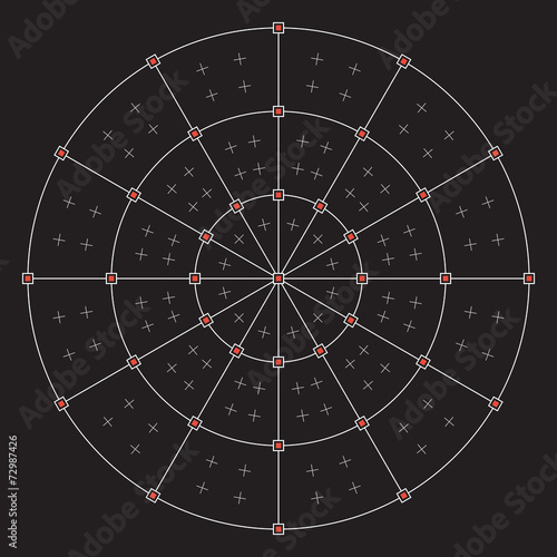 Grid for modern virtual technology user interface HUD