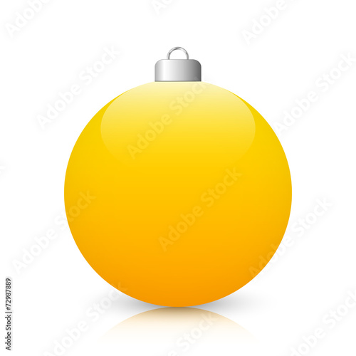 Yellow Christmas Ball with Reflection