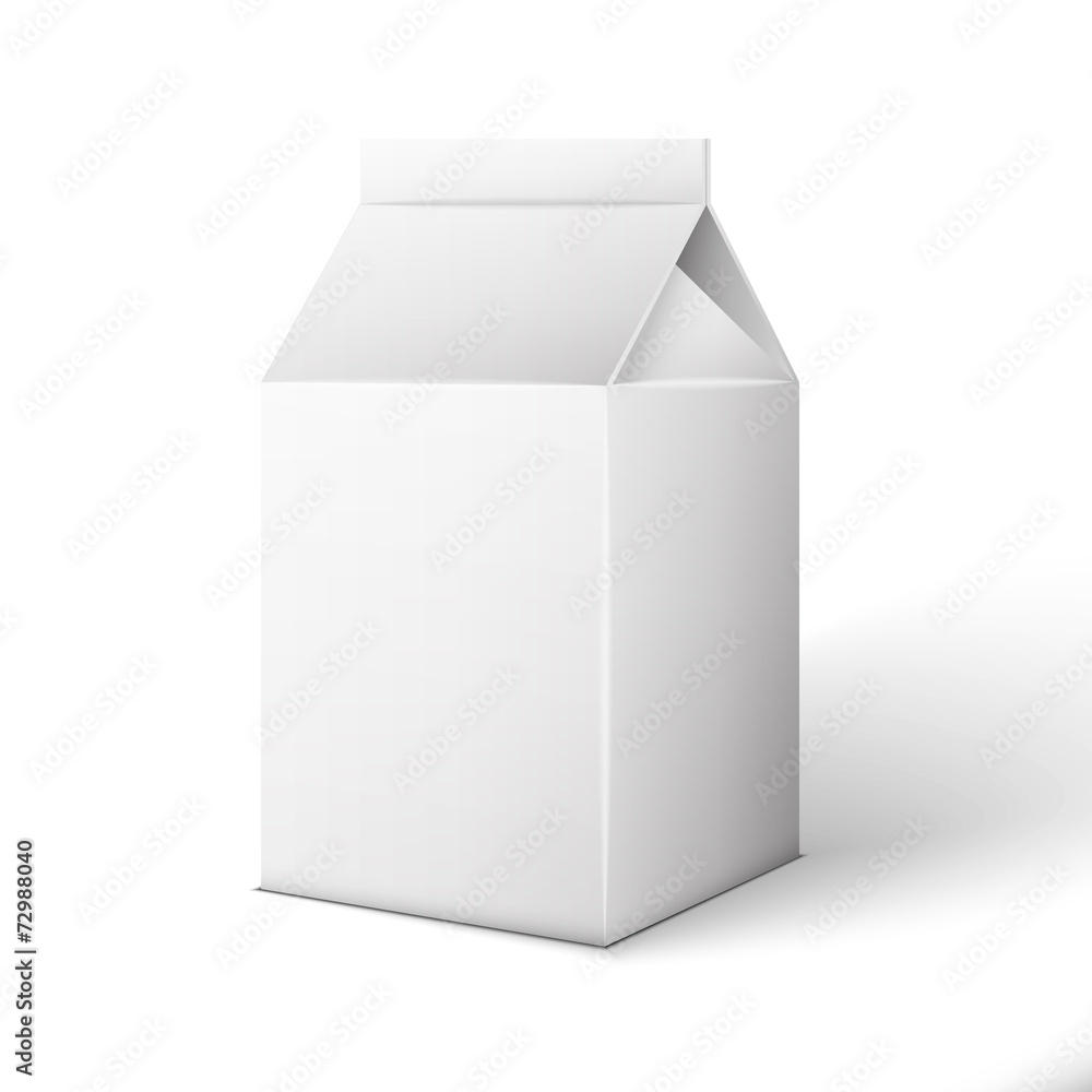 Milk, Juice, Beverages, Carton Package Blank White Milk, Juice, Beverages, Carton Package Blank White