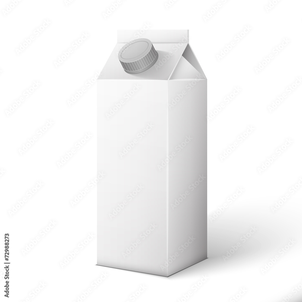 Milk, Juice, Beverages, Carton Package Blank White Milk, Juice, Beverages, Carton Package Blank White