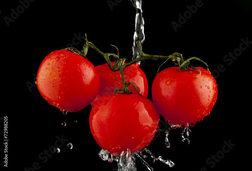 photo tomatoes with drops of water