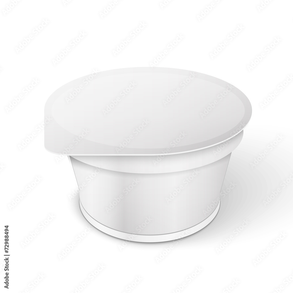 White Short And Stout Tub Food Plastic Container White Short And Stout Tub Food Plastic Container