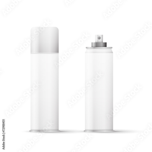 White metal bottle with sprayer cap for perfume, deodorant
