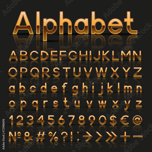 Decorative golden alphabet