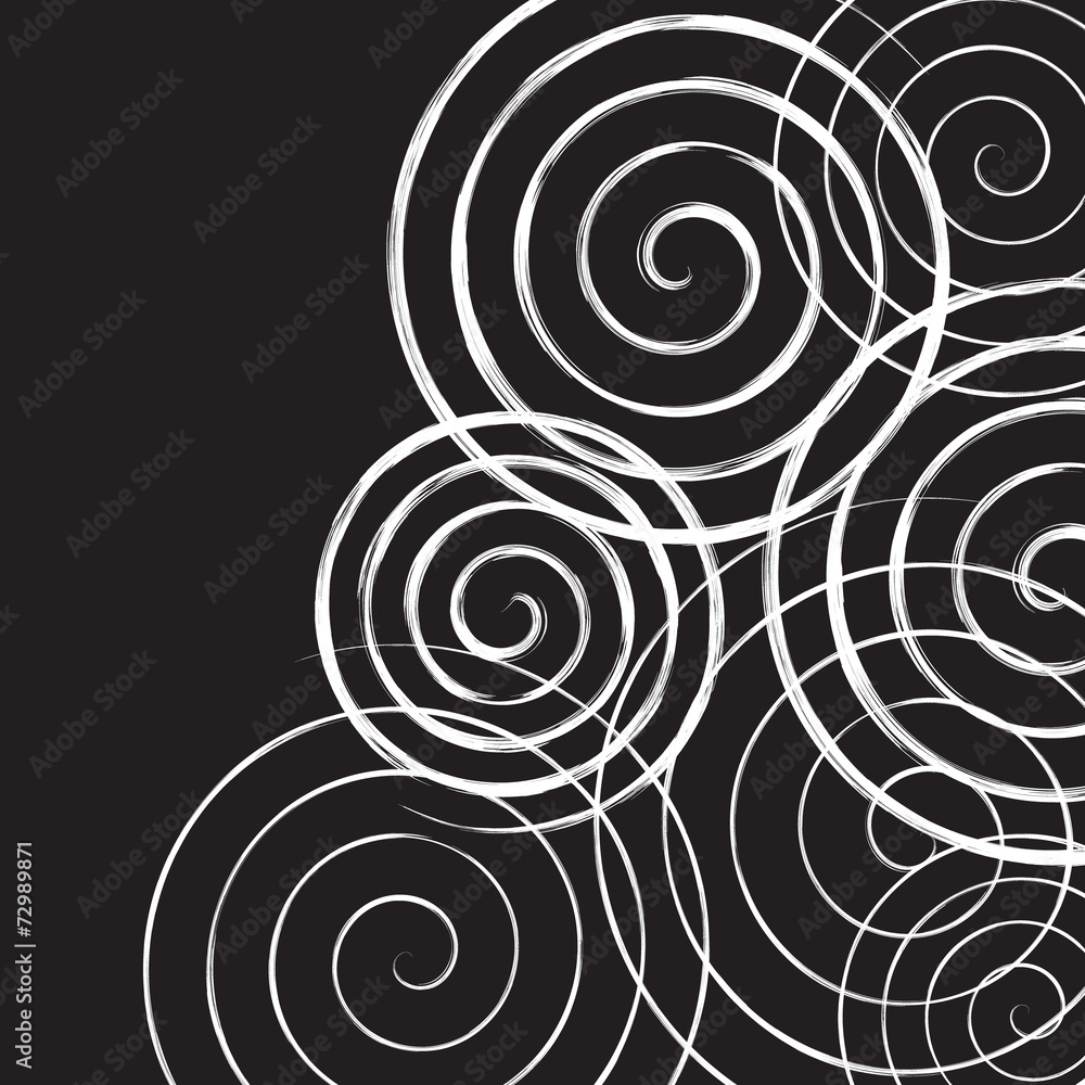 Black and white spirals background Black and white spirals background