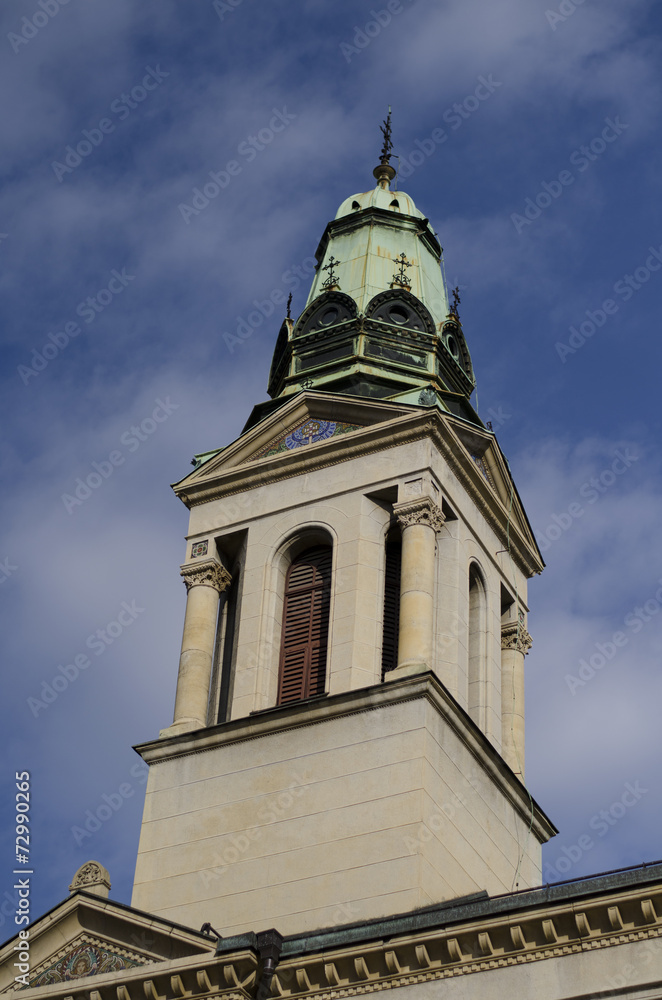 ortodox church tower in zagreb