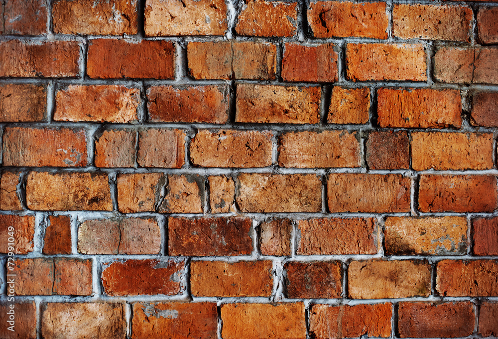 Classic Beautiful Textured Brick Wall - obrazy, fototapety, plakaty 