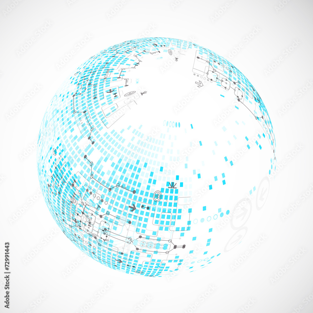 Abstract technology globe background Abstract technology globe background