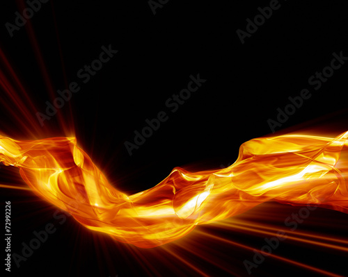 Konstfotografi Abstract glowing smoke on black