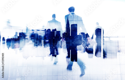 Business People Walking on a City Scape photo