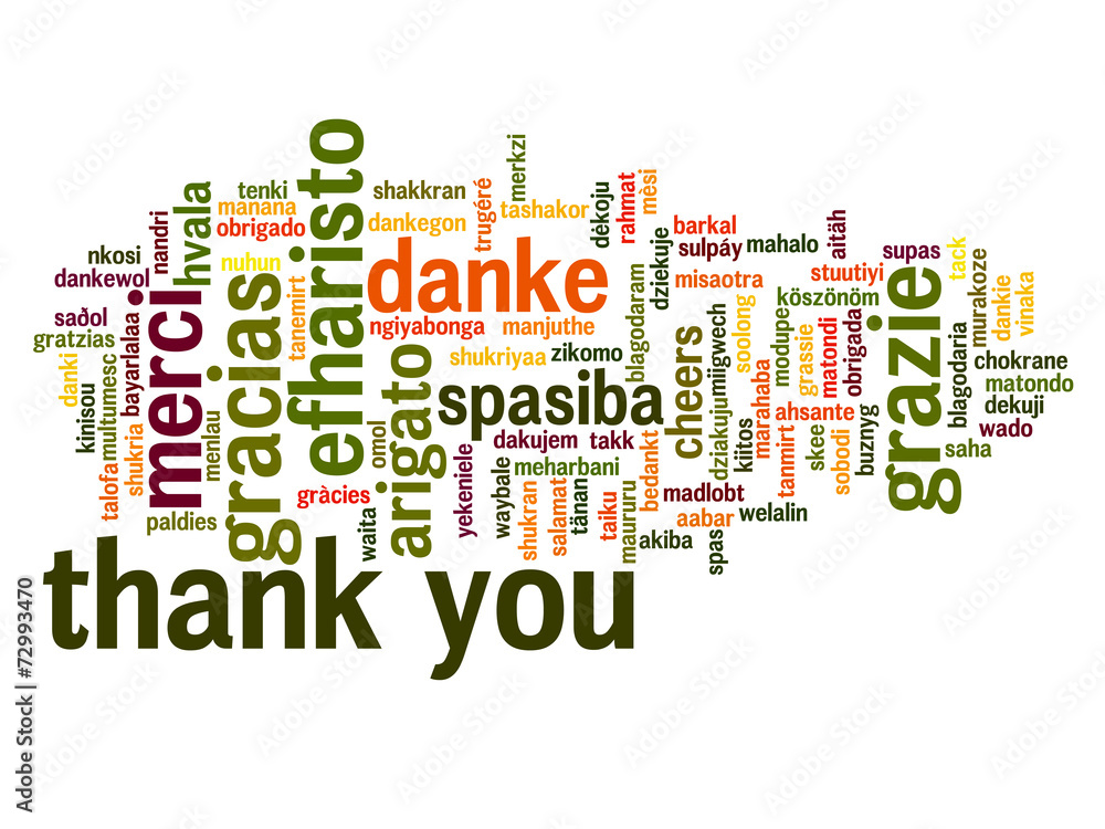 Conceptual thank you word cloud Conceptual thank you word cloud