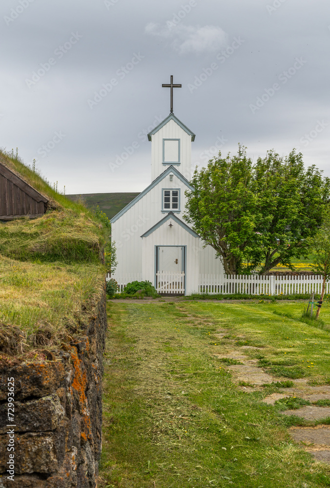 Old traditional Icelandic church.