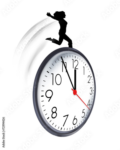 Figur läuft auf Uhr