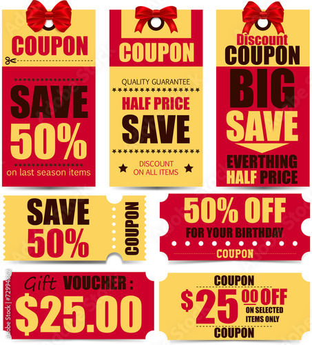 Sale tags and coupons