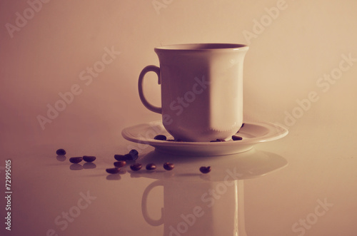 cup and coffee beans