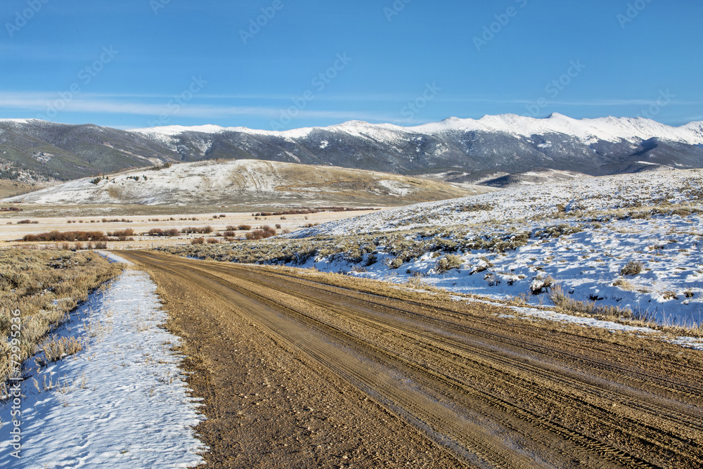 backcountry road in Rocky Mountains backcountry road in Rocky Mountains