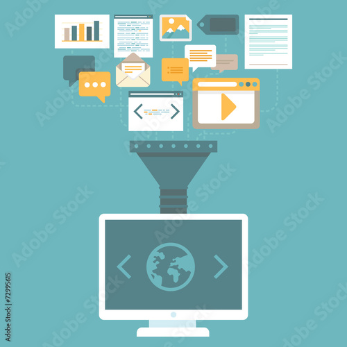 Vector digital marketing concept in flat style