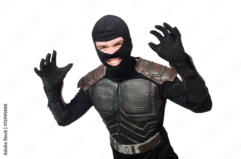 Funny ninja isolated on the white background Funny ninja isolated on the white background