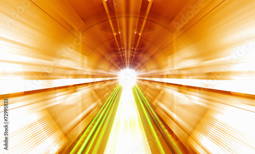 Sci Fi tunnel. Blurred motion