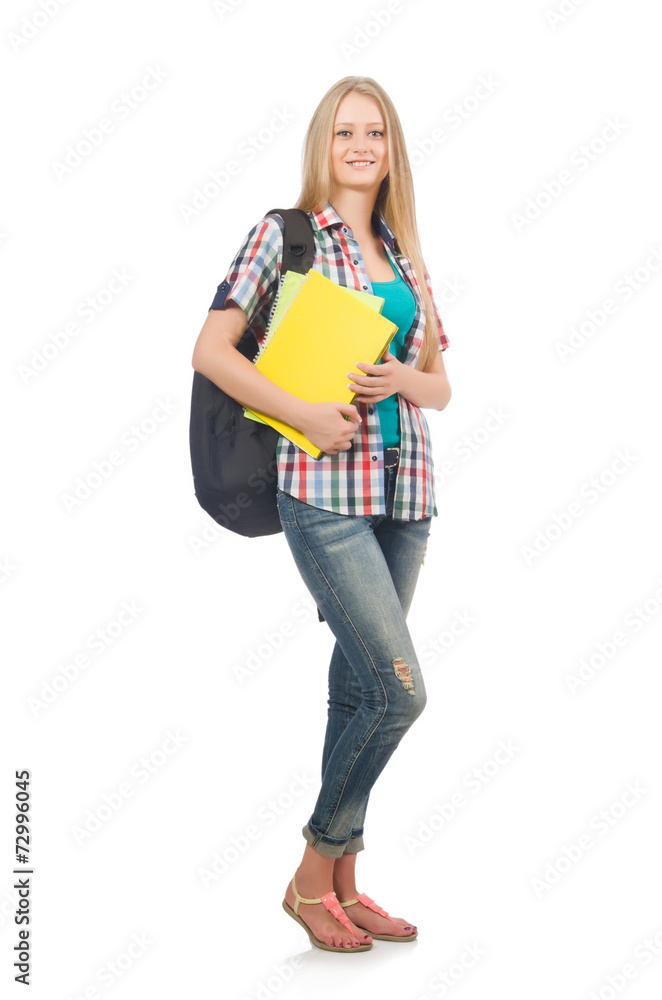 Young student isolated on the white background Young student isolated on the white background
