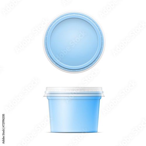 Blue plastic spread container template.