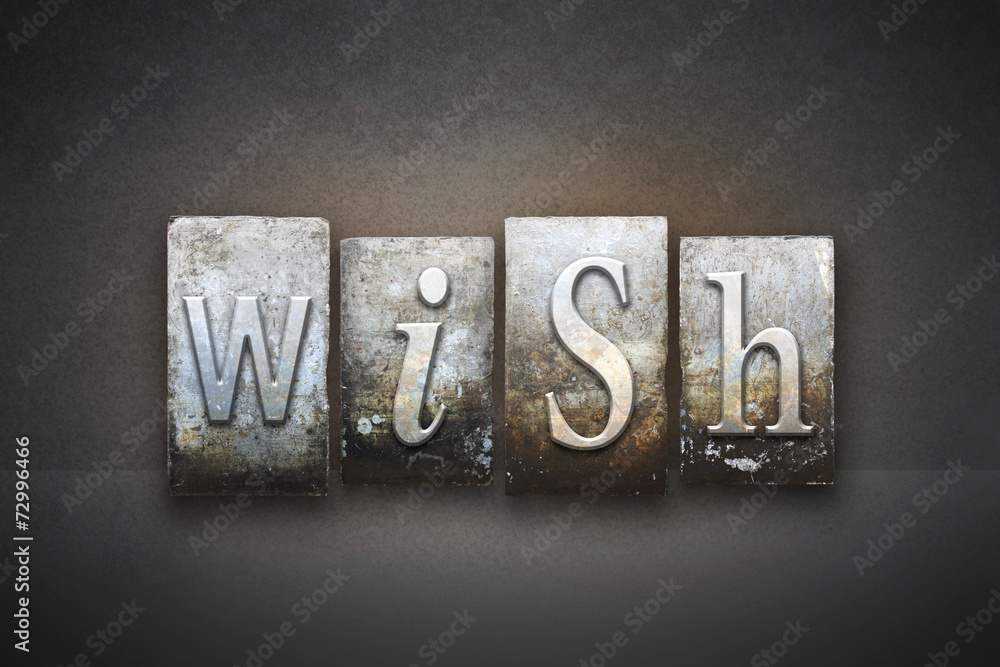 Naklejka premium Wish Letterpress