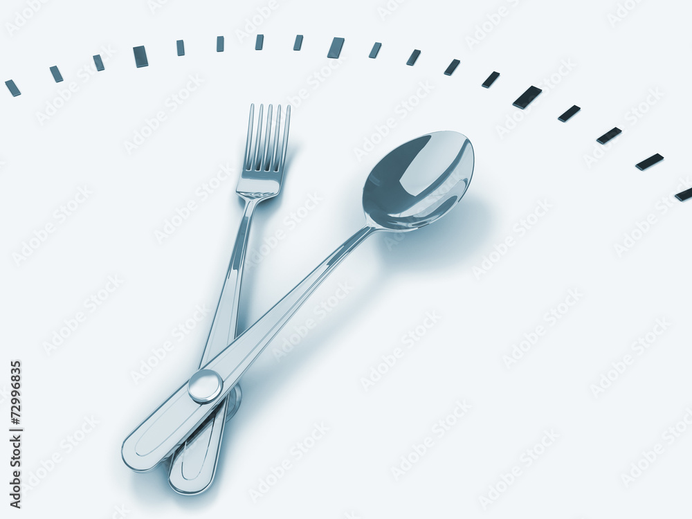 Spoon and fork as a clock Spoon and fork as a clock