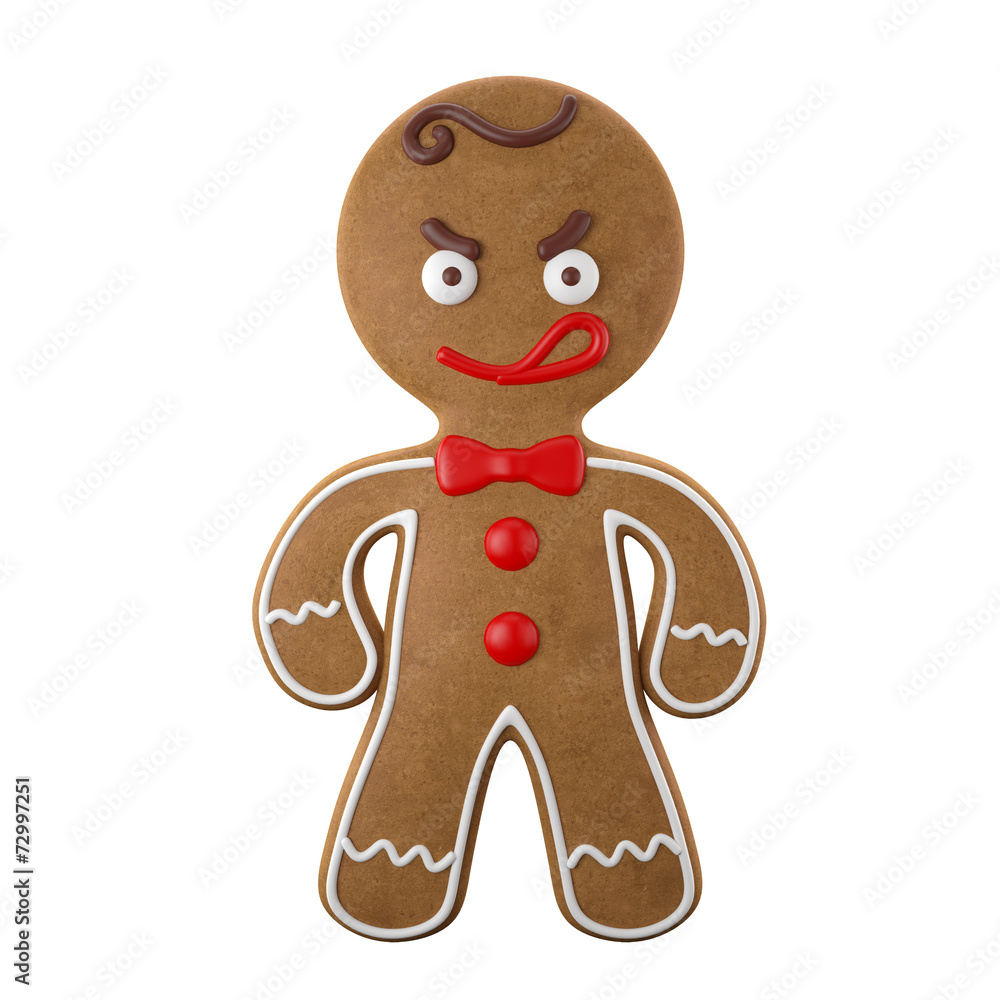 3d character, cheerful gingerbread, Christmas funny decoration 3d character, cheerful gingerbread, Christmas funny decoration