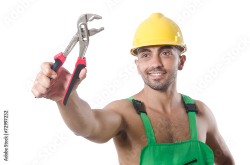 Industrial worker isolated on the white background