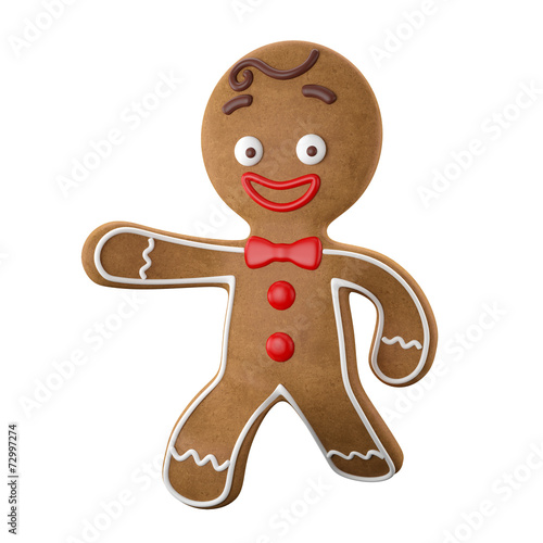 3d character, cheerful gingerbread, Christmas funny decoration