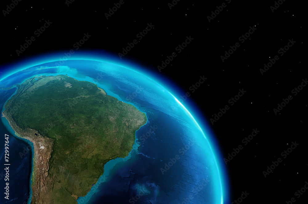 Obraz premium South America continent from outer space