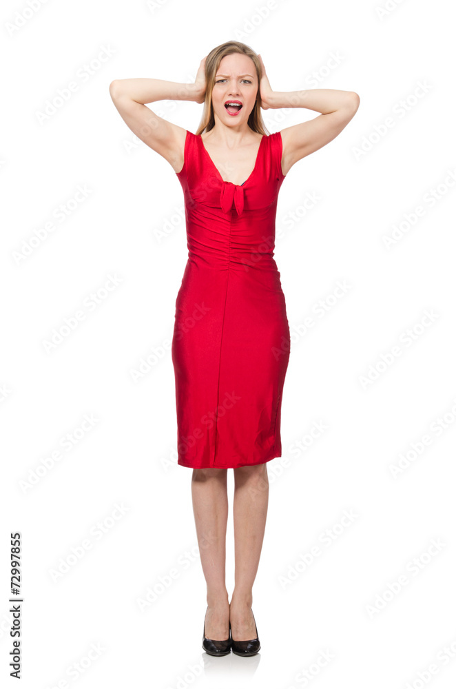 Emotional woman isolated on the white Emotional woman isolated on the white