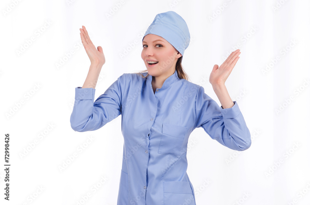 Woman doctor isolated on the white Woman doctor isolated on the white