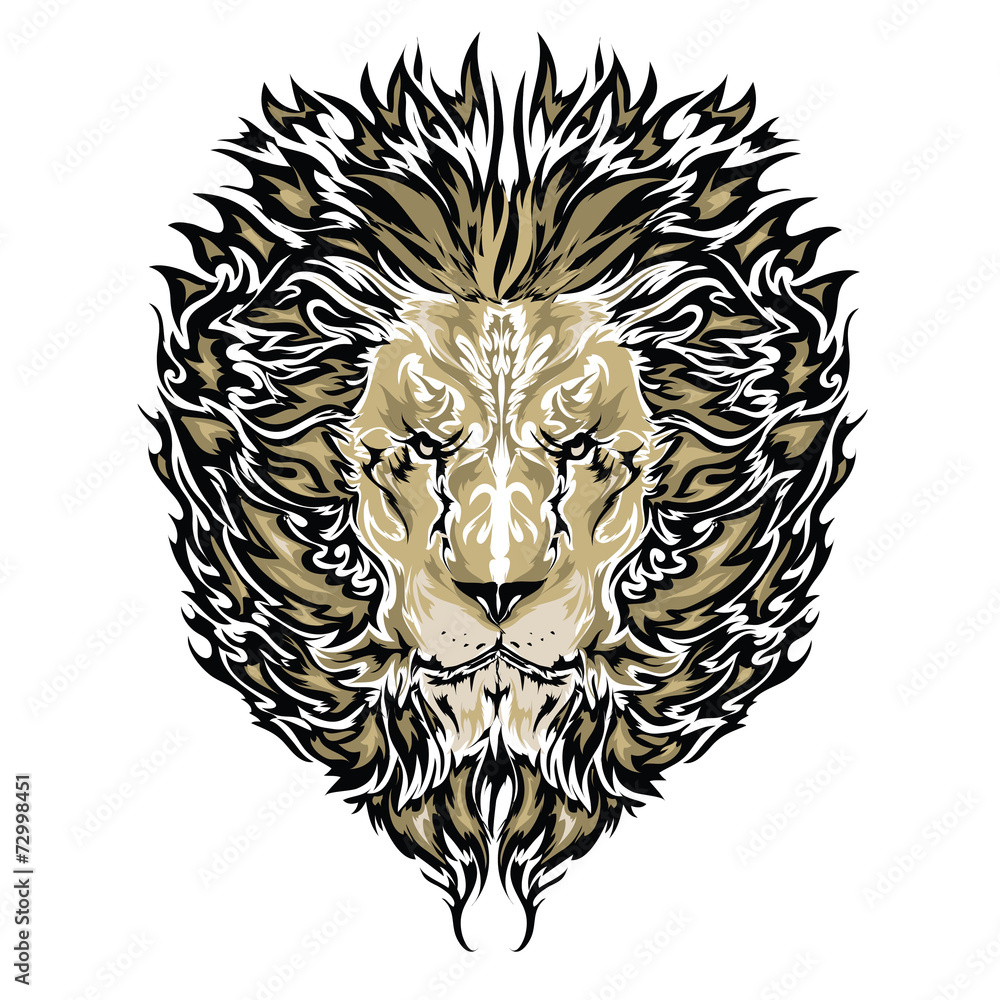 Tattoo vector sketch of a lion's face