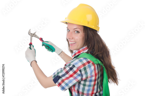 Industrial worker isolated on the white background