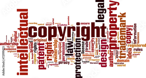 Copyright word cloud concept. Vector illustration