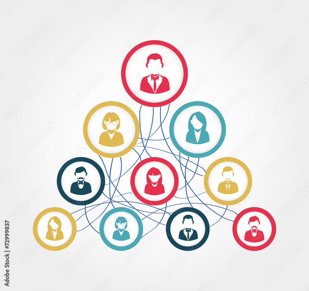 Social network diagram illustration Social network diagram illustration