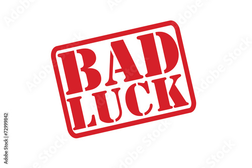 BAD LUCK red rubber stamp text vector over a white background.