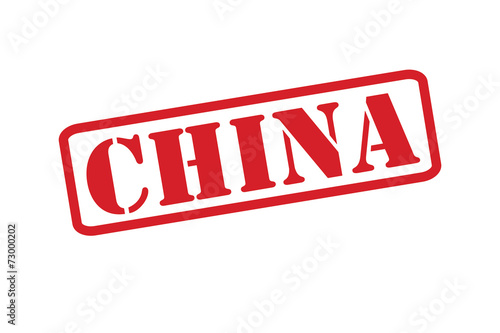 CHINA Red Rubber Stamp vector over a white background.